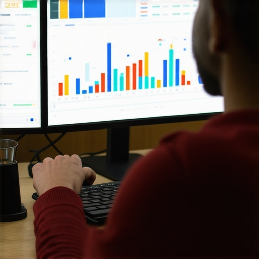 Analyzing Local SEO Data Person reviewing local SEO performance metrics on a laptop