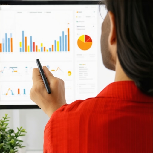 A person reviewing local SEO metrics on a computer screen, focusing on Google Maps rankings and analytics.