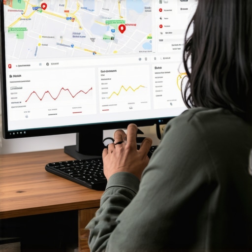 Person reviewing local SEO analytics on a computer