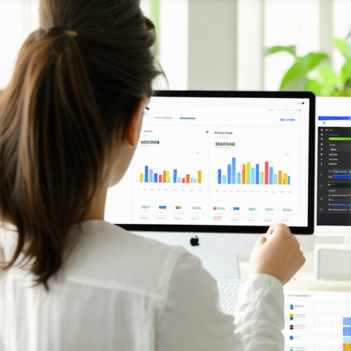 Person reviewing Google My Business insights and local SEO charts