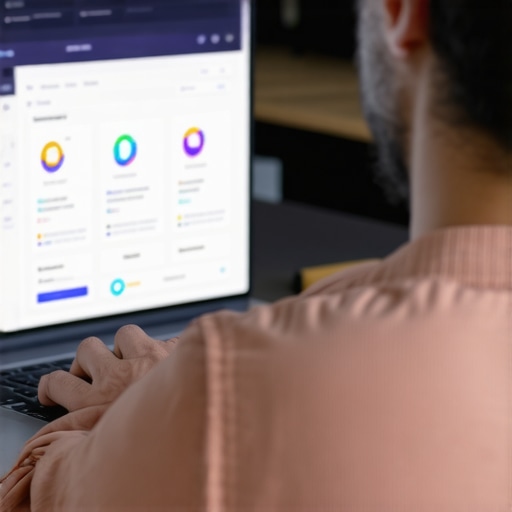 Person working on Google My Business profile with SEO tools and reports on laptop