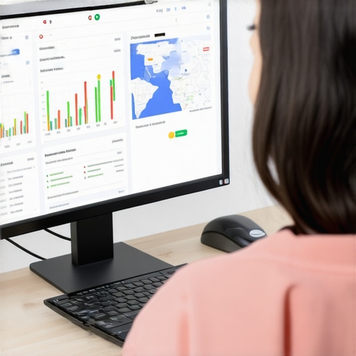 Business owner analyzing GMB profile on a computer for local SEO