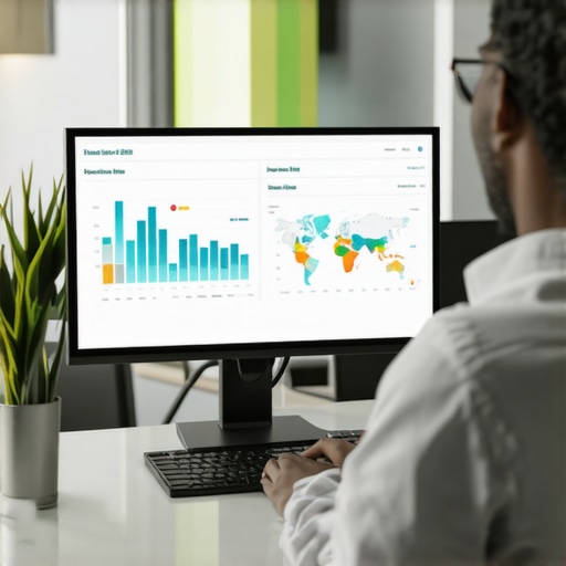 Person reviewing local SEO analytics and maps on a computer