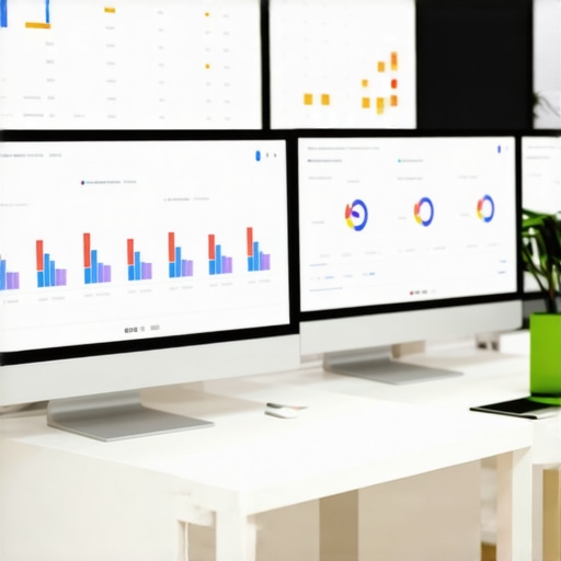 A workspace with SEO ranking and citation management tools open on computer screens.