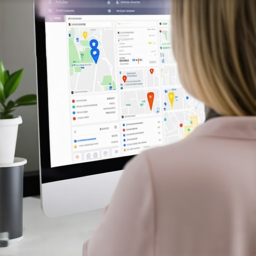 Person reviewing local SEO and Google Maps analytics on a laptop