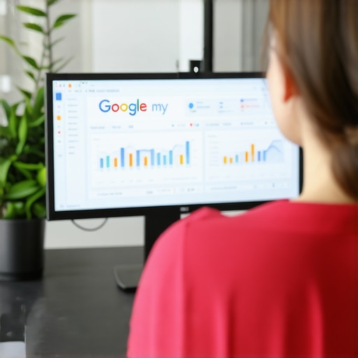 Person reviewing GMB analytics and optimization steps