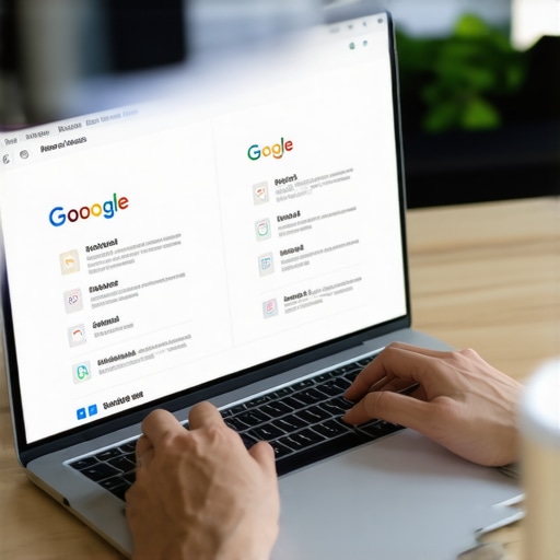 GMB Profile Optimization Business owner optimizing Google My Business profile on laptop