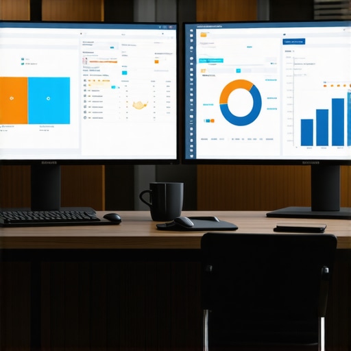 Person analyzing local SEO analytics on computer monitors