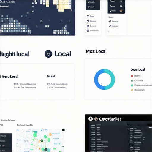 Screenshot of SEO software dashboards displaying local citation and ranking data.