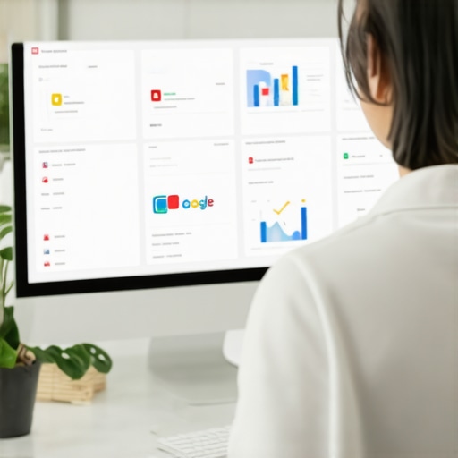 Person reviewing local SEO and GMB metrics on a laptop.