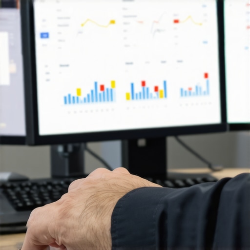 Person monitoring local SEO metrics on a computer screen