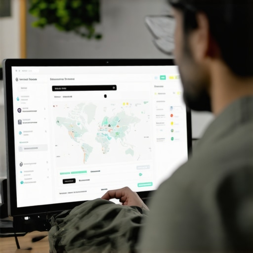 A person examining local SEO metrics on a computer to improve map rankings.