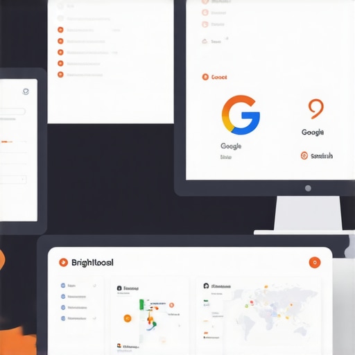 Computer screen displaying local SEO tools and analytics dashboards for GMB management.