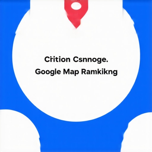 Illustration showing various actions involved in restoring Google Maps rankings, such as citation cleanup, profile update, review management, backlinking, and monitoring.
