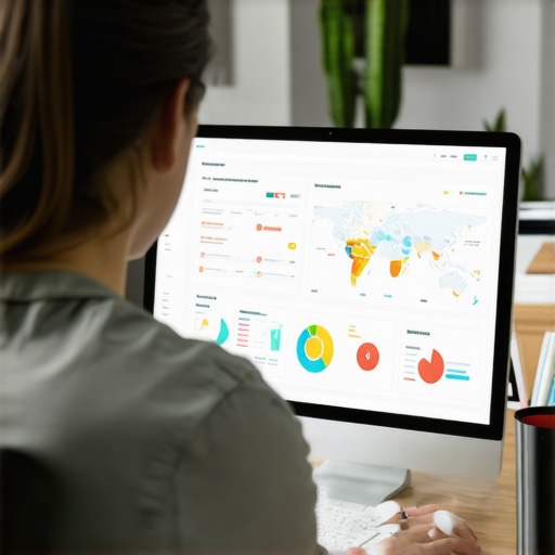 Person analyzing local SEO and map rankings using advanced software tools.