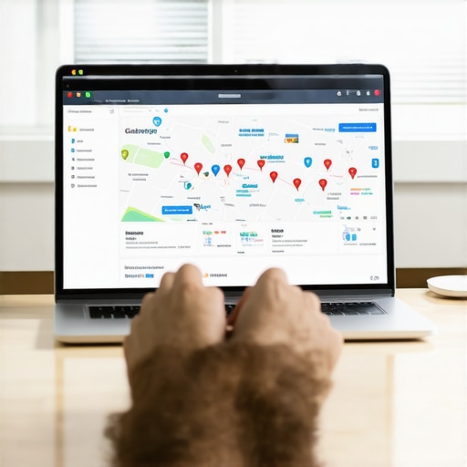 Person analyzing Google Map data for local SEO rebuild.
